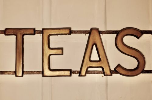 fig 3. 3 Dimensional Large Gilt Letter Wooden Tea Shop Sign 