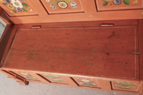 fig 2. 19th Century Folk Art Painted High Back settle