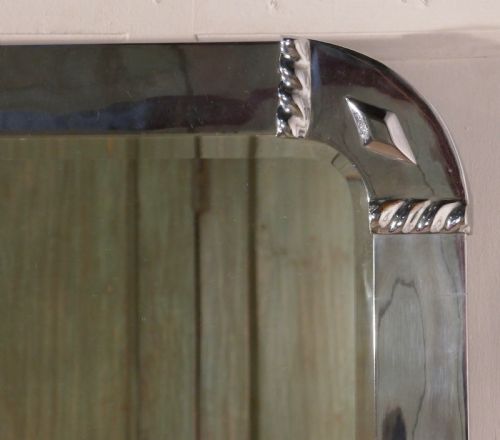 fig 3. Large French Art Deco Chrome Wall Mirror