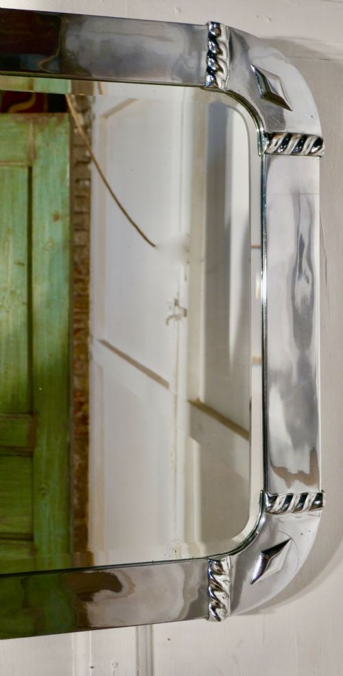 fig 2. Large French Art Deco Chrome Wall Mirror