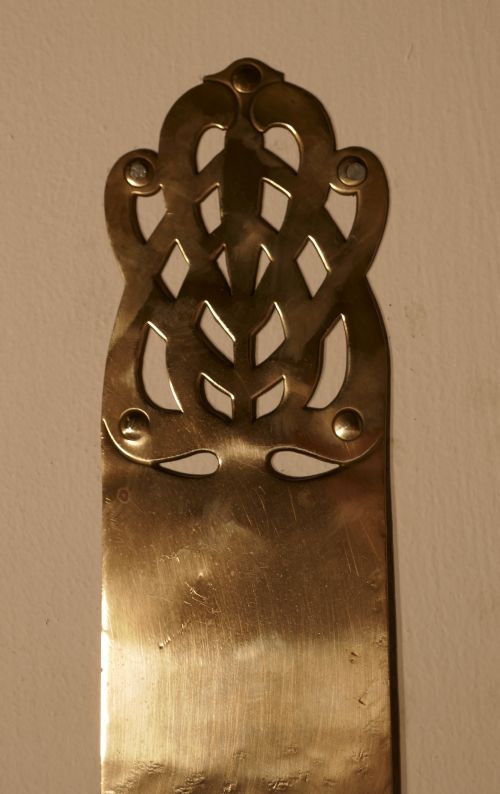 fig 2. Large Art Nouveau Brass Front Door Plate with Knob and Escutcheon