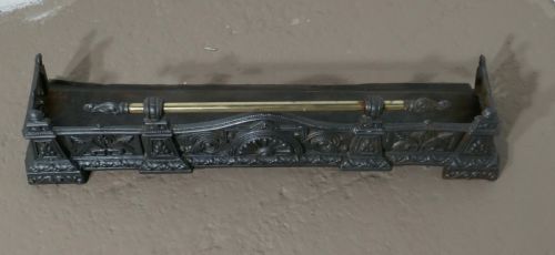fig 2. Small Victorian Cast Iron and Brass Fender or Dog Grate