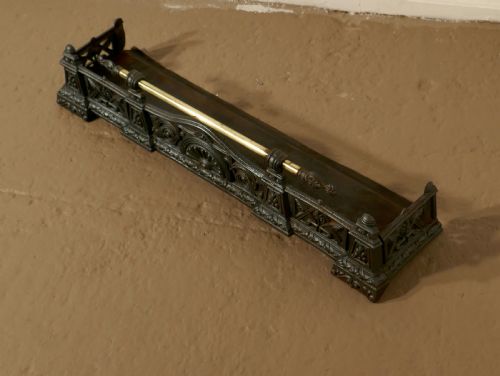 fig 3. Small Victorian Cast Iron and Brass Fender or Dog Grate