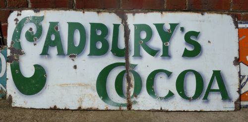 fig 1. Rare Early Cadbury’s Cocoa Enamel Sign
