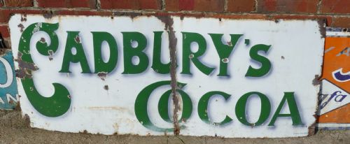 fig 2. Rare Early Cadbury’s Cocoa Enamel Sign
