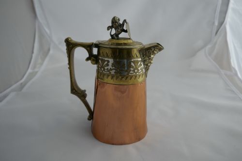 fig 1. Hukin and Heath Coffee or Chocolate Pot, Arts and Crafts Gothic Style