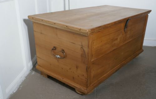 fig 2. Large 19th Century European Stripped Pine Chest