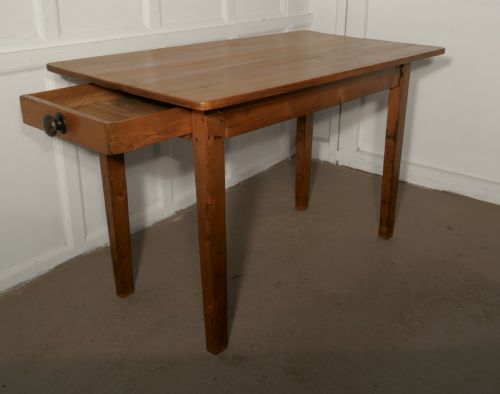 fig 4. Small 19th C Planked Top Pine Table
