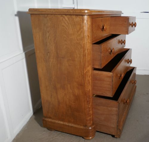 fig 3. A Large Victorian Burr Ash Chest of Drawers