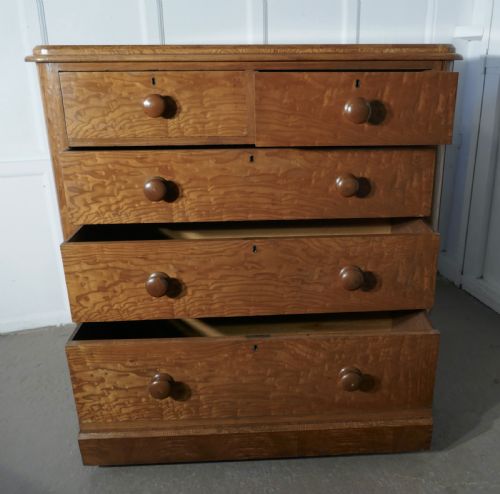 fig 4. A Large Victorian Burr Ash Chest of Drawers