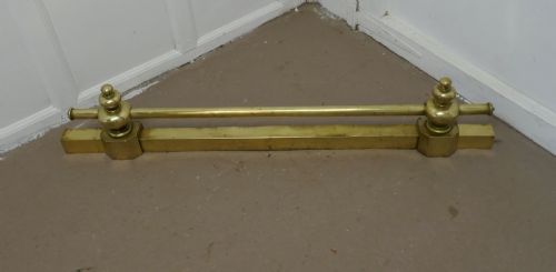 Heavy Victorian Brass Rail Fender Tool Rest