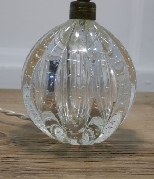 Superb Murano Clear Glass Lamp, with Controlled Bubbles