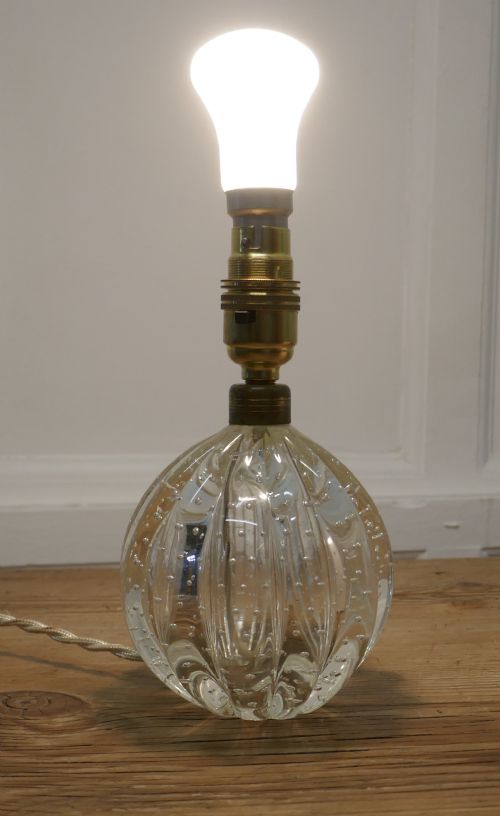 fig 1. Superb Murano Clear Glass Lamp, with Controlled Bubbles