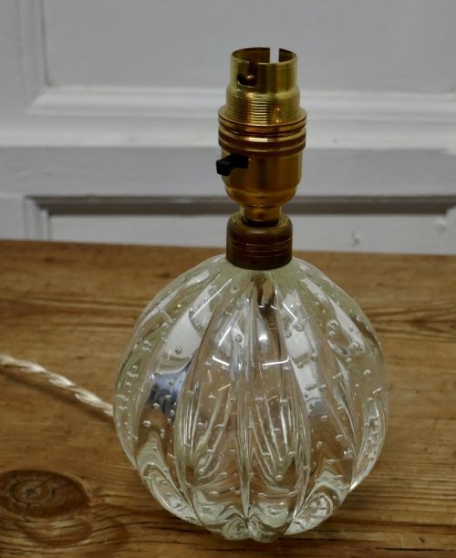 fig 2. Superb Murano Clear Glass Lamp, with Controlled Bubbles