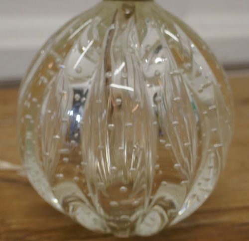 fig 3. Superb Murano Clear Glass Lamp, with Controlled Bubbles