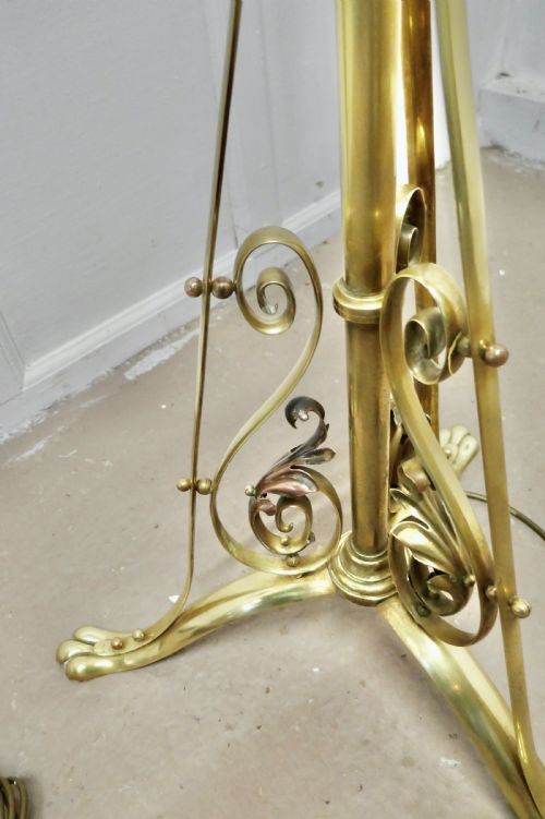 fig 2. Adjustable Brass Floor Lamp in the Arts and Crafts Style