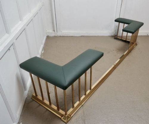 fig 1. A Very Large Brass and Green Leather Club Fender