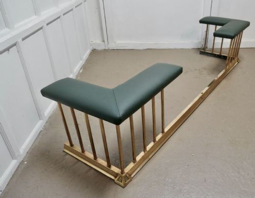 fig 3. A Very Large Brass and Green Leather Club Fender