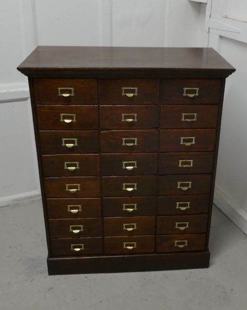 Large 24 Drawer Edwardian A4 Oak Filing Cabinet