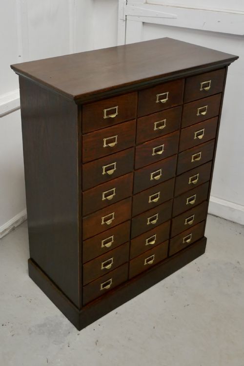 fig 1. Large 24 Drawer Edwardian A4 Oak Filing Cabinet