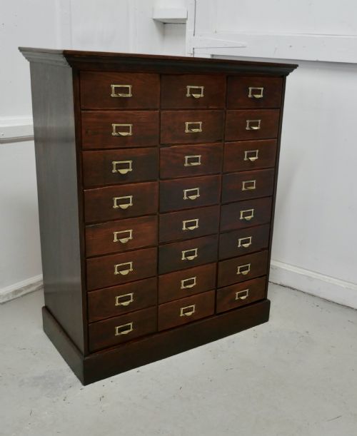 fig 2. Large 24 Drawer Edwardian A4 Oak Filing Cabinet