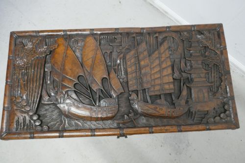 fig 1. Oriental Carved Camphor Wood Chest