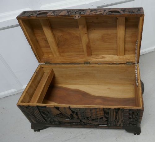 fig 3. Oriental Carved Camphor Wood Chest