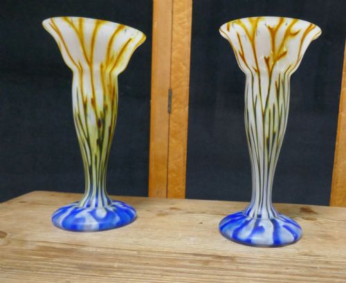 Stunning Pair of French 19th Century End of Day Vases