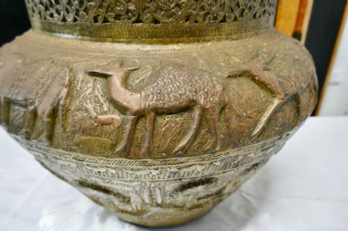 fig 1. Large Early 19th Century North African Brass Jardiniere Pot