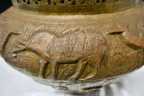 fig 2. Large Early 19th Century North African Brass Jardiniere Pot