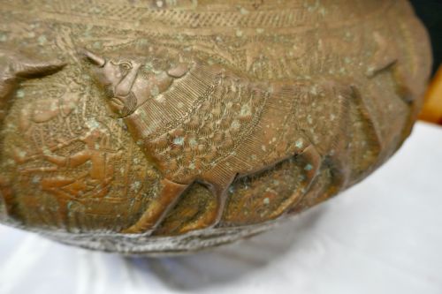 fig 3. Large Early 19th Century North African Brass Jardiniere Pot