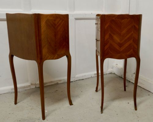 fig 5. Pair of French Satin Walnut Bedside Cabinets