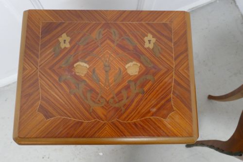 fig 2. A Pair of Inlaid French Marquetry Bombe Shaped Bedside Cupboards