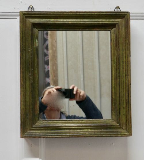 19th Century French Wall Mirror with an Old Painted Frame