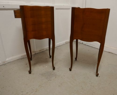 fig 3. Pair of French. 3 Drawer Cherry Wood Bedside Cabinets 