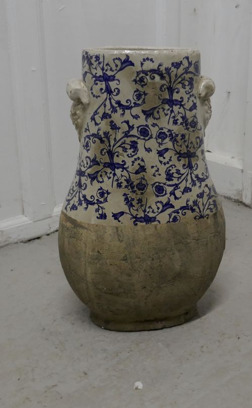 Very Heavy 19th Century Dutch Delft Earthenware Cooler Pot
