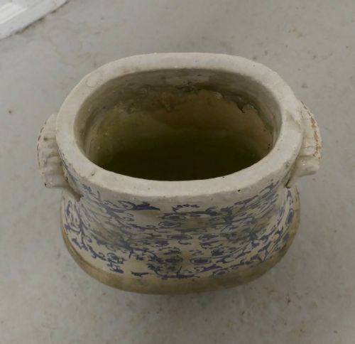 fig 3. Very Heavy 19th Century Dutch Delft Earthenware Cooler Pot