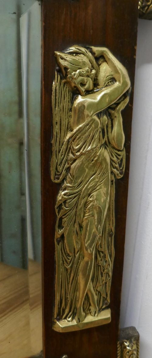 fig 1. A Large Napoleon III French Brass and Fruitwood Mirror