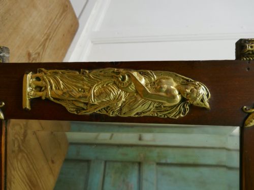 fig 2. A Large Napoleon III French Brass and Fruitwood Mirror