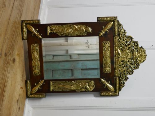 fig 4. A Large Napoleon III French Brass and Fruitwood Mirror