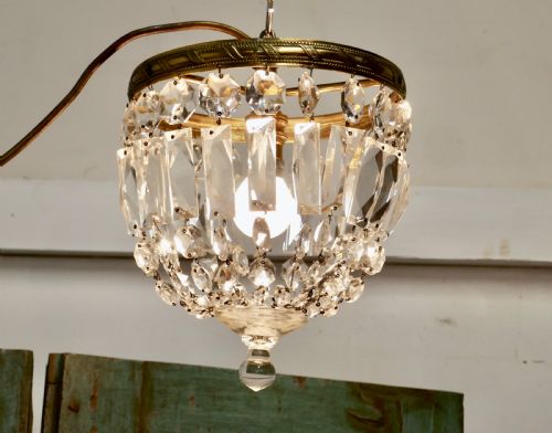 fig 2. Small French Empire Style Crystal Basket Chandelier