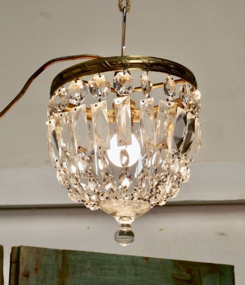 fig 3. Small French Empire Style Crystal Basket Chandelier
