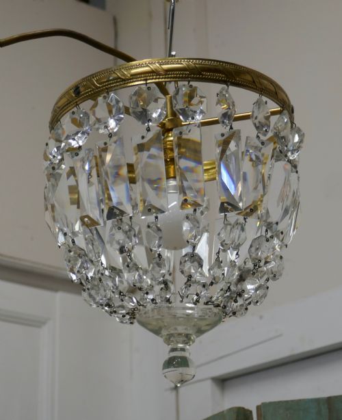 fig 4. Small French Empire Style Crystal Basket Chandelier