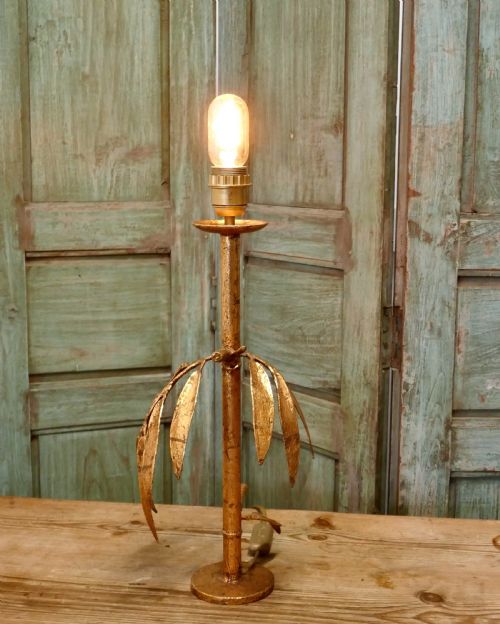 fig 1. French Art Deco Gold Palm Leaf Table Lamp