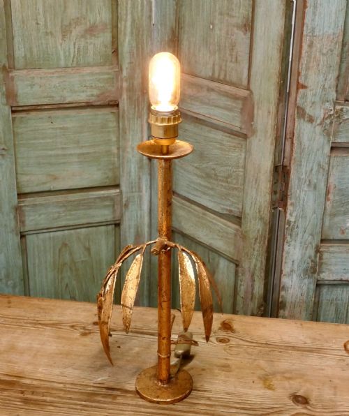 fig 3. French Art Deco Gold Palm Leaf Table Lamp
