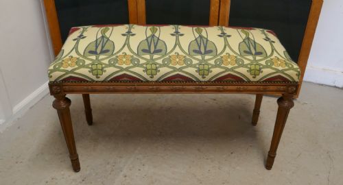 fig 4. French Art Nouveau Carved Upholstered Walnut Window Seat