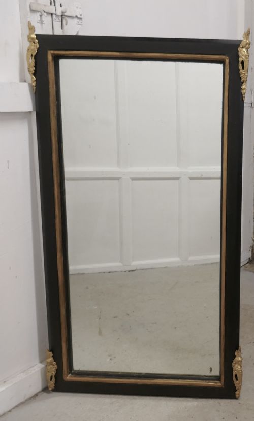 Large French Ebonised and Ormolu Wall Mirror,