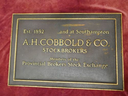 19th Century Bronze Stockbrokers Plaque