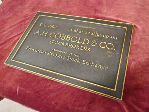 fig 1. 19th Century Bronze Stockbrokers Plaque