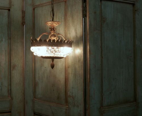 fig 4. Unusual Oval Shaped French Empire Style Basket Chandelier